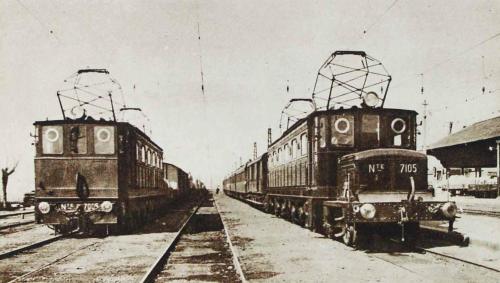 Caminos de Hierro del Norte de España. Trenes con tracción eléctrica en la sección Barcelona-Manresa