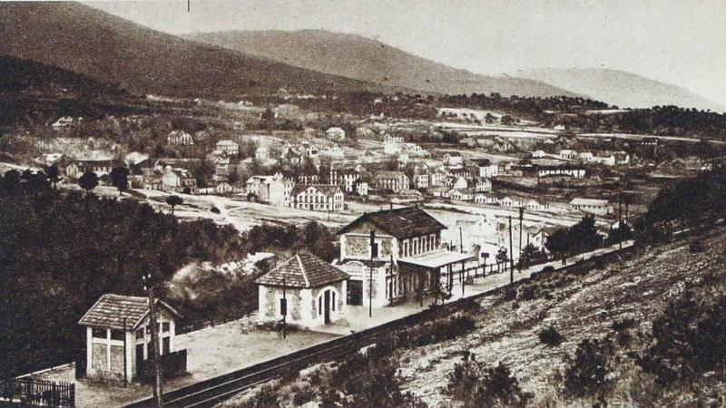 Caminos de Hierro del Norte de España. Estación y Panorama de San Rafael (Línea de Segovia)