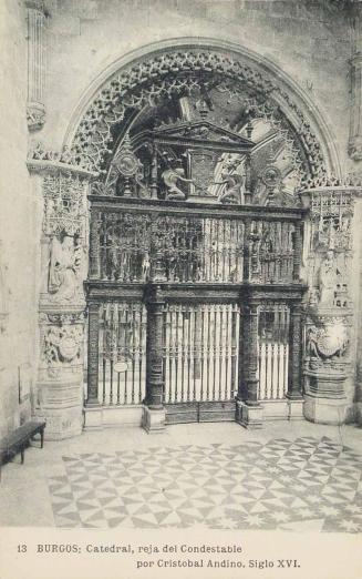 Burgos. Catedral, reja del Condestable por Cristóbal Andin. Siglo XVI