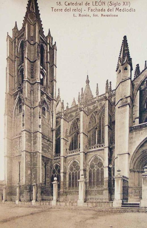 Catedral de León (Siglo XII). Torre del Relog. Fachada del Mediodía