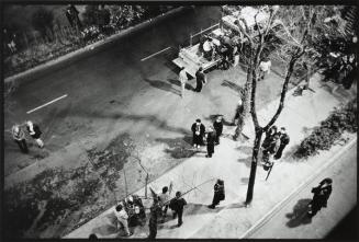 Rodaje en la calle, visto desde la ventana