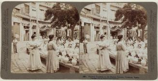 Vendedores de cacharros, en la plaza del mercado, Valencia