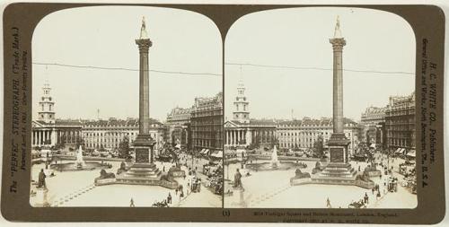 Trafalgar Square and Nelson Monument, London, England