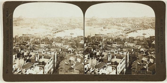 Constantinople, sowing the Outer Bridge over the Golden Horn and Stamboul, Turkey