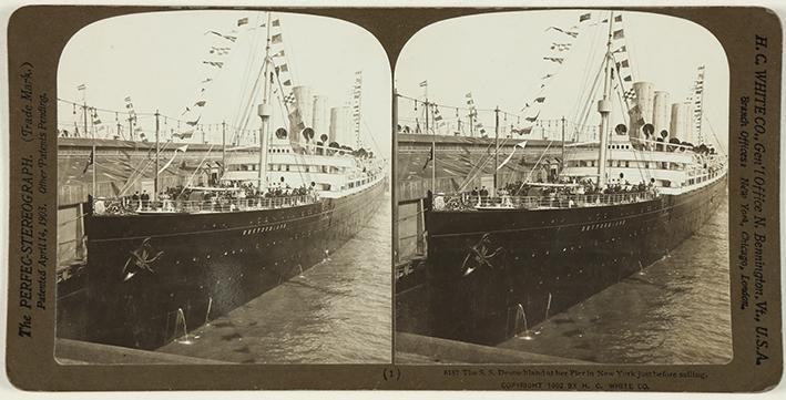 The S. S. Deutschland at her Pier in New York just before sailing