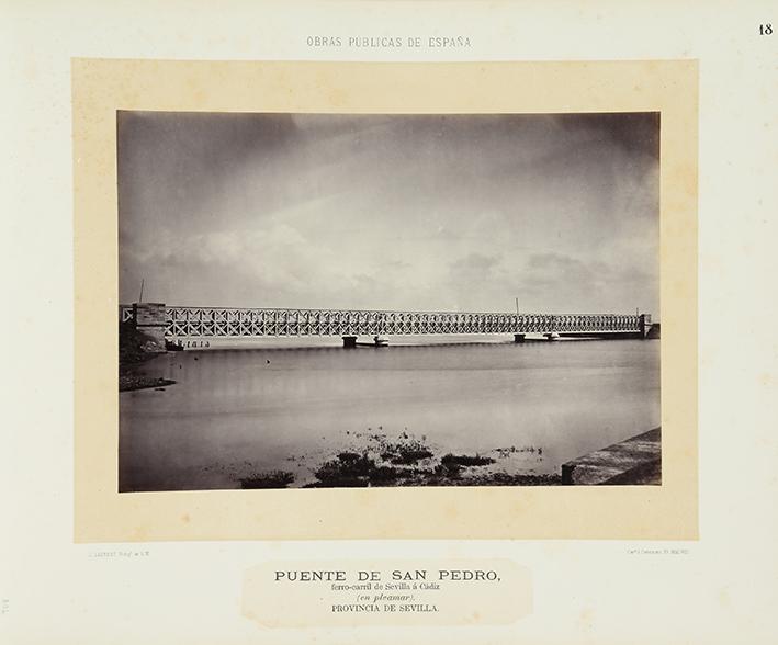 Puente de San Pedro, ferrocarril de Sevilla a Cádiz (en pleamar), provincia de Sevilla