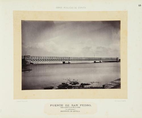 Puente de San Pedro, ferrocarril de Sevilla a Cádiz (en pleamar), provincia de Sevilla