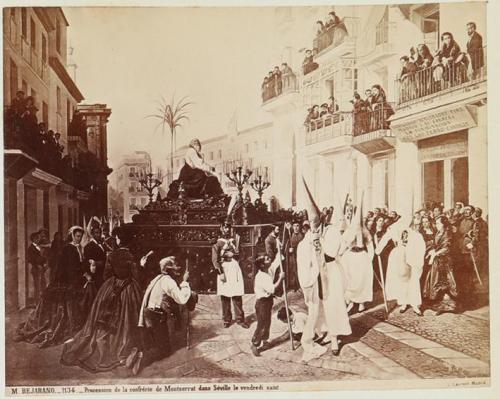 M. Bejarano.Procession de la Confrerie de Montserrat dans Séville le vendredi saint