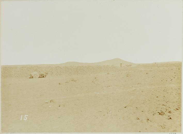 Pampa and oficina views. Stock of Caliche close to works