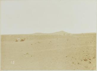 Pampa and oficina views. Stock of Caliche close to works