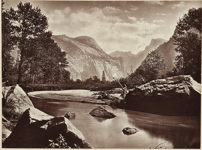 America. On the merced, Yosemite valley, California