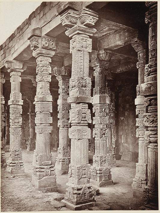 Asia. Colonnades in the Masjid-I-Kutb-Al-Islam. Delhi