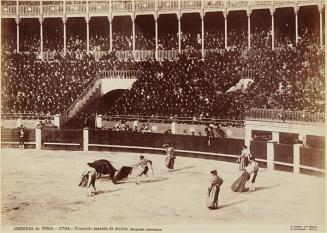 Corridas de toros. Frascuelo pasando de muleta