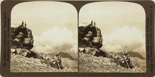 Two miles above the clouds, northwest from Summit of Fuju towards distant, Japan