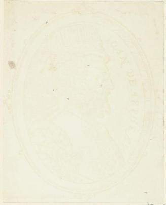 Juan d´Arphe. His Portrait. From a woodeut on the back of the title page of his book, De Commensuracion para la Esculptura y Architectura