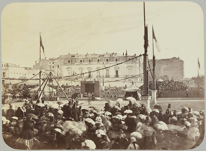 (Colocación de la primera piedra del Museo y Biblioteca Nacional de Madrid. 21 de abril de 1866)