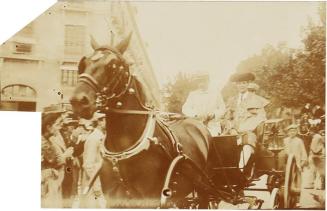 (Llegada de un torero en coche de caballos)