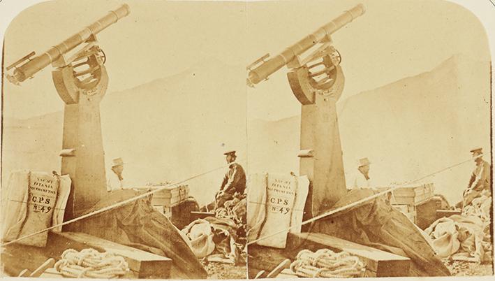 Sheepshanks telescope first erected on mount Guajara, the peak of Teneriffe in the distance