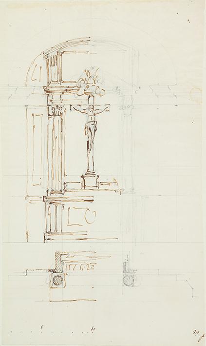 Boceto de posible solucion para uno de los altares del supuesto oratorio del Caballero de Gracia