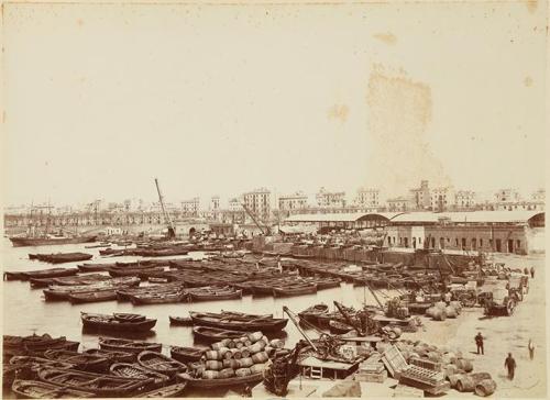 Puerto de Barcelona. Muelle del Rebajo. Mayo de 1888