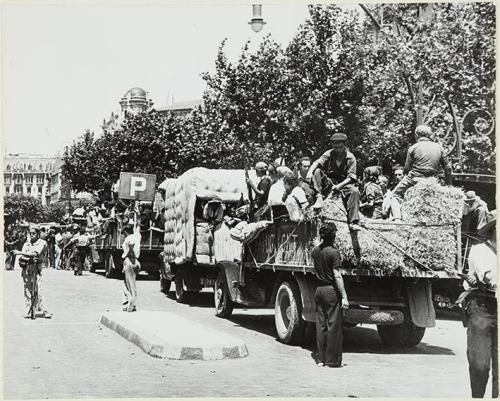 (Guerra civil española). Salida de la columna Durruti.