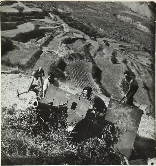 French gun on a Hill Slope