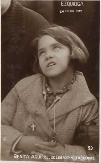 Ezquioga. 24 de enero de 1932. Benita Aguirre de Legazpia en éxtasis