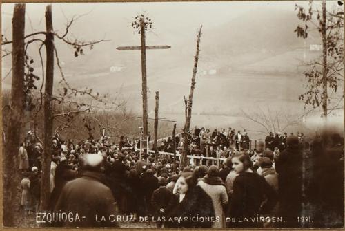 Ezquioga.  La cruz de las apariciones de la Virgen. 1931