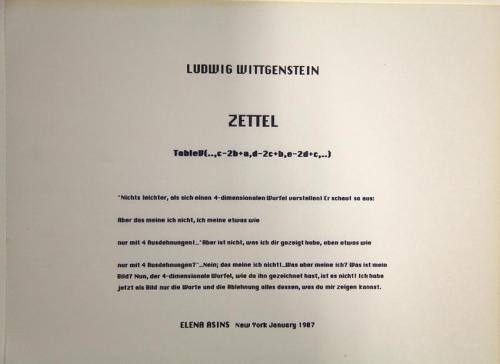 Zettel. Ludwig Wittgenstein. Remarks on the foundation of mathematics.  Elena Asins.