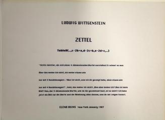 Zettel. Ludwig Wittgenstein. Remarks on the foundation of mathematics.  Elena Asins.